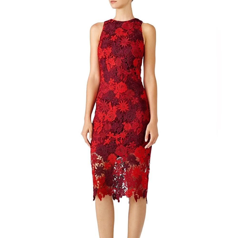 ❤️ Alexia Admor Raquel Red Floral Lace Sheath Dress